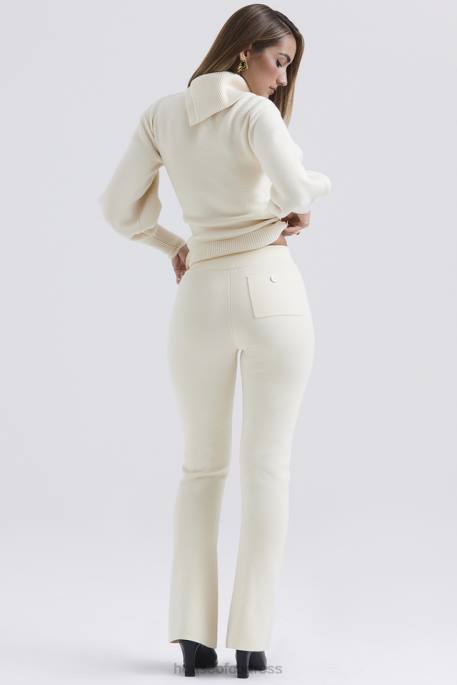 House of CB Nereida Cream Cashmere Blend Trousers Clothing 4H6N828