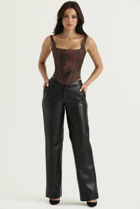 House of CB Omaira Black Vegan Leather Trousers Clothing 4H6N894