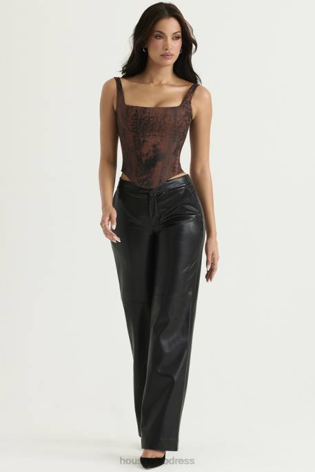 House of CB Omaira Black Vegan Leather Trousers Clothing 4H6N894