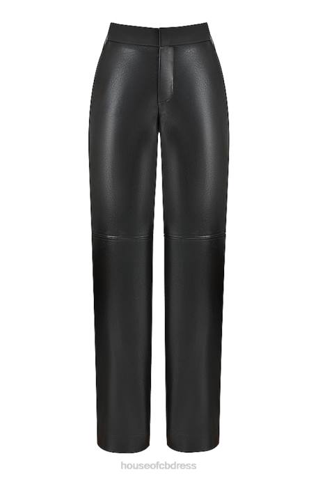 House of CB Omaira Black Vegan Leather Trousers Clothing 4H6N894