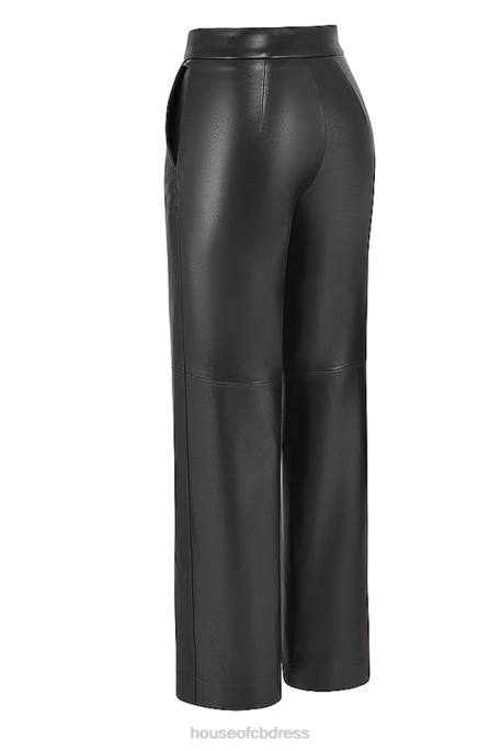 House of CB Omaira Black Vegan Leather Trousers Clothing 4H6N894
