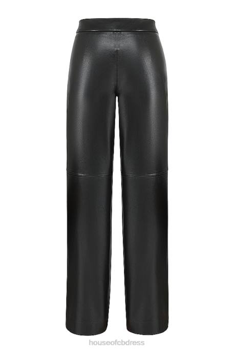 House of CB Omaira Black Vegan Leather Trousers Clothing 4H6N894