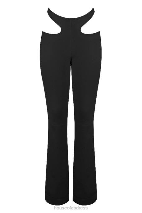 House of CB Osaka Black Crepe Cutout Trousers Clothing 4H6N961