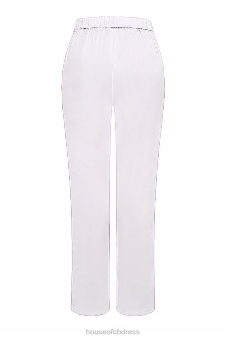 House of CB Reno White Relaxed Fit Trousers Clothing 4H6N853