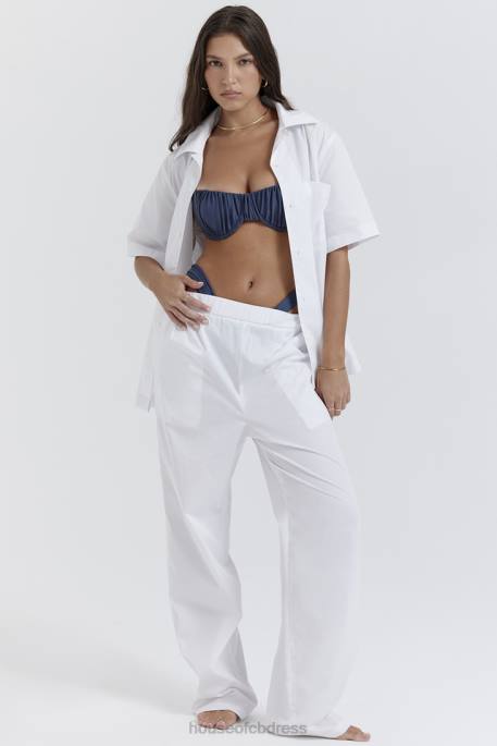 House of CB Reno White Relaxed Fit Trousers Clothing 4H6N853