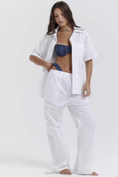House of CB Reno White Relaxed Fit Trousers Clothing 4H6N853