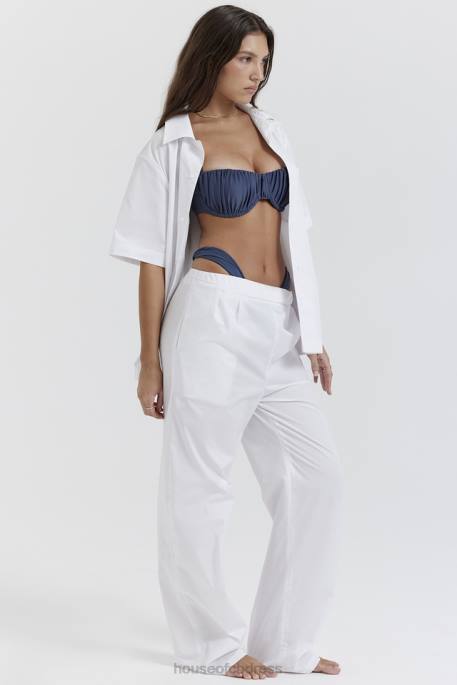 House of CB Reno White Relaxed Fit Trousers Clothing 4H6N853