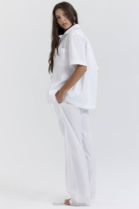 House of CB Reno White Relaxed Fit Trousers Clothing 4H6N853