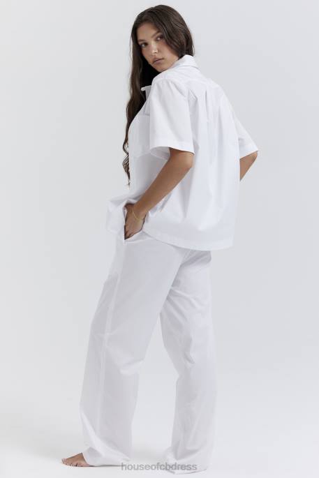 House of CB Reno White Relaxed Fit Trousers Clothing 4H6N853