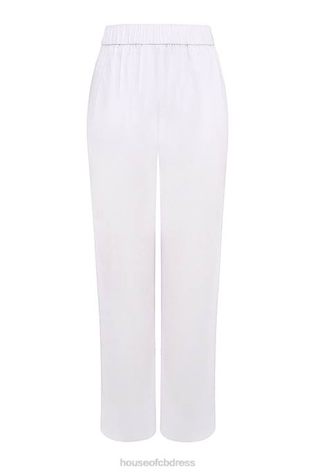 House of CB Reno White Relaxed Fit Trousers Clothing 4H6N853