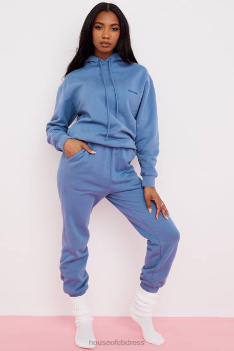 House of CB Sky Azure Fleece Back Jogging Trouser Clothing 4H6N977