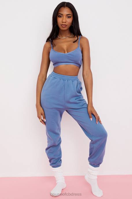 House of CB Sky Azure Fleece Back Jogging Trouser Clothing 4H6N977