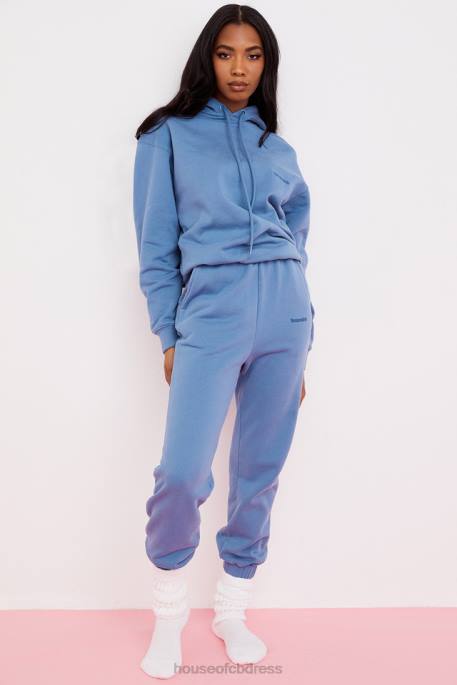 House of CB Sky Azure Fleece Back Jogging Trouser Clothing 4H6N977