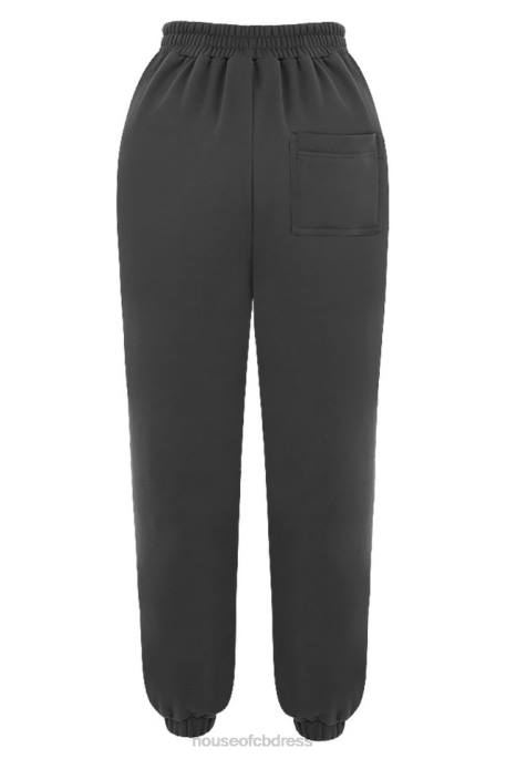 House of CB Sky Charcoal Fleece Back Jogging Trousers Clothing 4H6N998