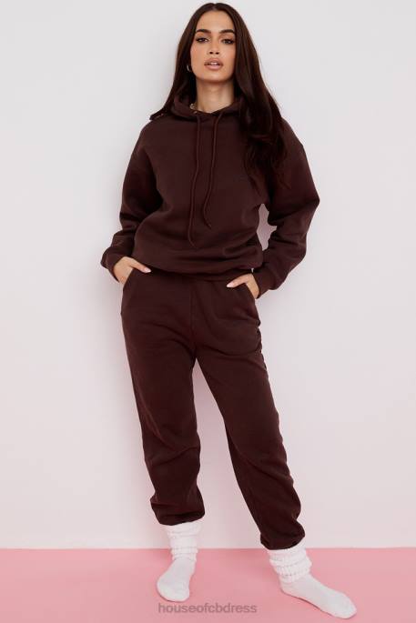 House of CB Sky Chocolate Fleece Back Jogging Trouser Clothing 4H6N975