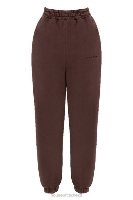 House of CB Sky Chocolate Fleece Back Jogging Trouser Clothing 4H6N975