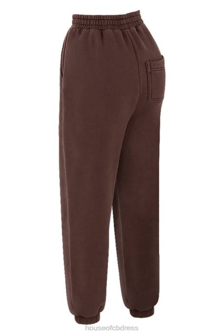 House of CB Sky Chocolate Fleece Back Jogging Trouser Clothing 4H6N975