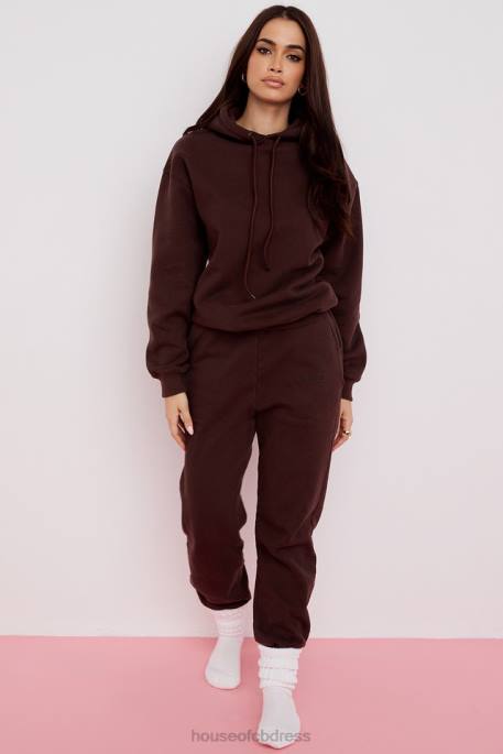 House of CB Sky Chocolate Fleece Back Jogging Trouser Clothing 4H6N975