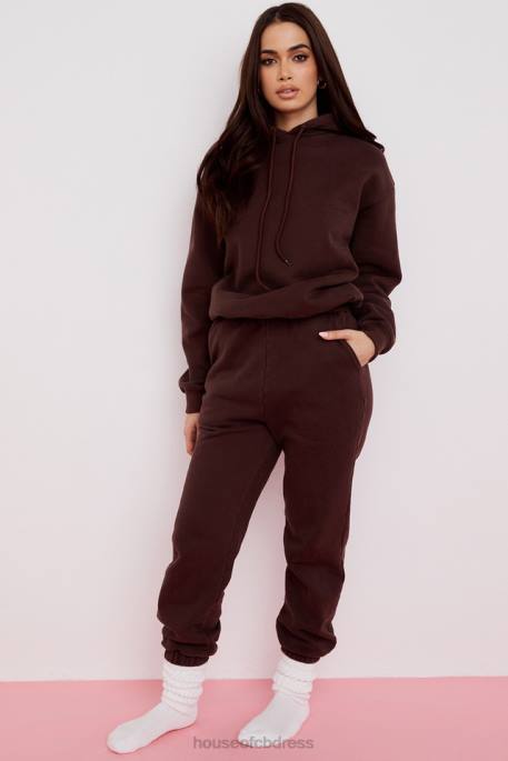 House of CB Sky Chocolate Fleece Back Jogging Trouser Clothing 4H6N975