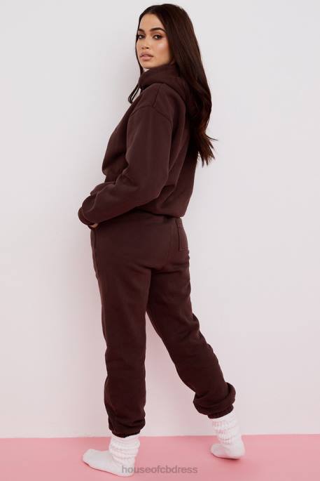 House of CB Sky Chocolate Fleece Back Jogging Trouser Clothing 4H6N975