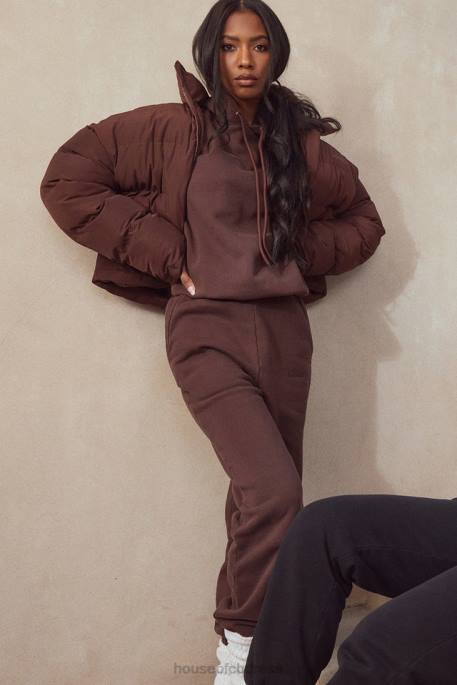 House of CB Sky Chocolate Fleece Back Jogging Trouser Clothing 4H6N975