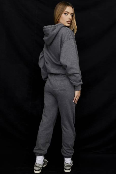 House of CB Sky Dark Grey Fleece Back Jogging Trousers Clothing 4H6N945