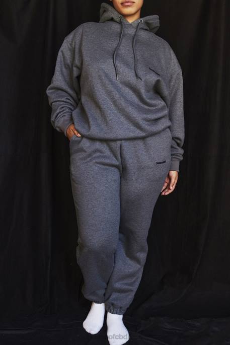 House of CB Sky Dark Grey Fleece Back Jogging Trousers Clothing 4H6N945