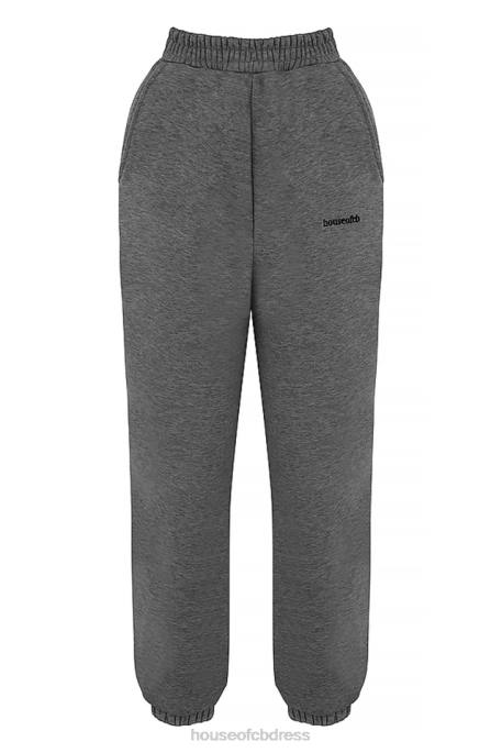 House of CB Sky Dark Grey Fleece Back Jogging Trousers Clothing 4H6N945