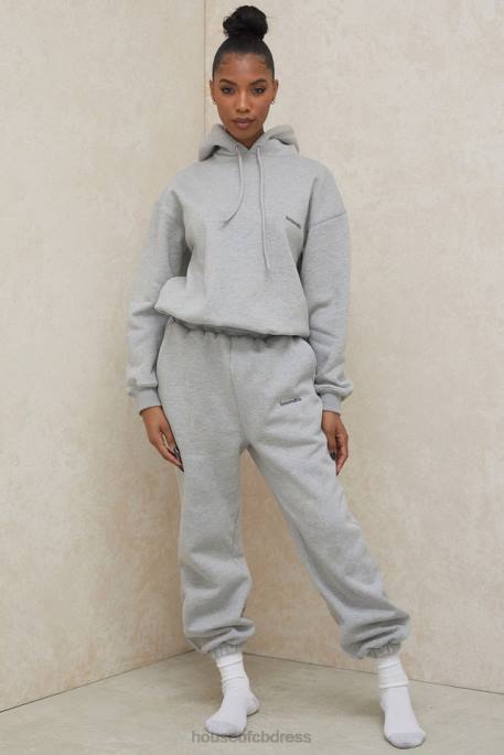 House of CB Sky Grey Fleece Back Jogging Trousers Clothing 4H6N1008