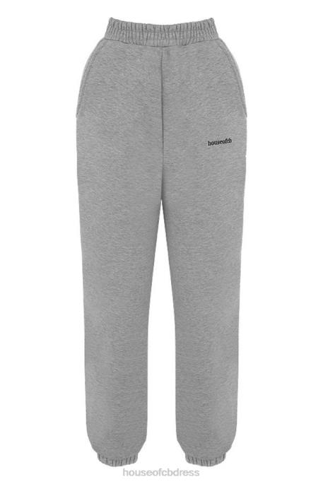 House of CB Sky Grey Fleece Back Jogging Trousers Clothing 4H6N1008