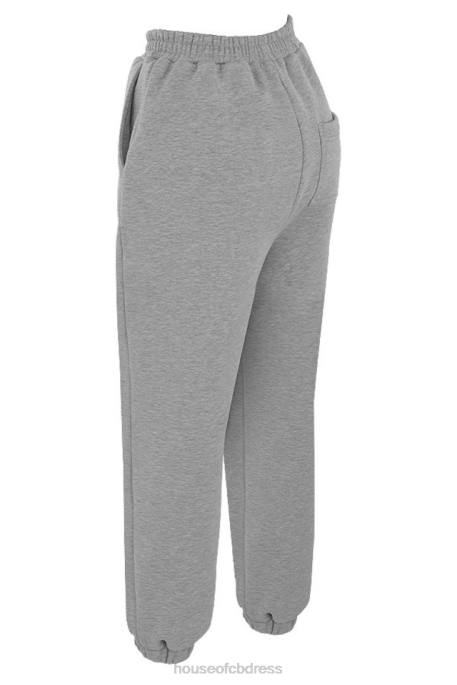 House of CB Sky Grey Fleece Back Jogging Trousers Clothing 4H6N1008