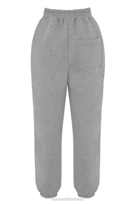 House of CB Sky Grey Fleece Back Jogging Trousers Clothing 4H6N1008