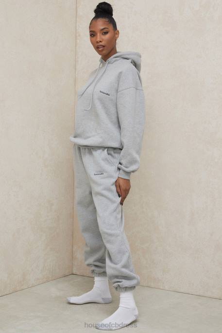 House of CB Sky Grey Fleece Back Jogging Trousers Clothing 4H6N1008