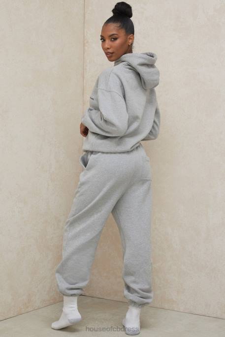 House of CB Sky Grey Fleece Back Jogging Trousers Clothing 4H6N1008