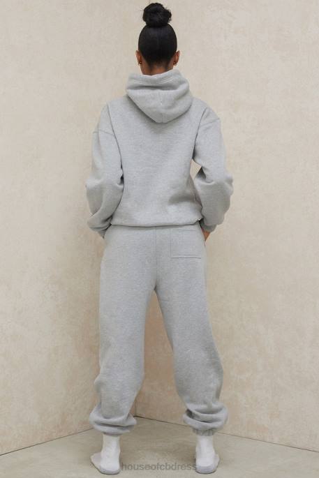 House of CB Sky Grey Fleece Back Jogging Trousers Clothing 4H6N1008