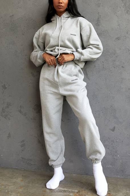 House of CB Sky Grey Fleece Back Jogging Trousers Clothing 4H6N1008