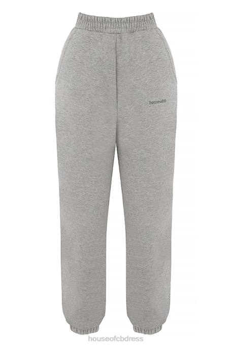 House of CB Sky Light Grey Fleece Back Jogging Trousers Clothing 4H6N944