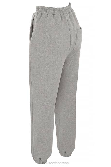 House of CB Sky Light Grey Fleece Back Jogging Trousers Clothing 4H6N944