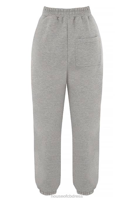 House of CB Sky Light Grey Fleece Back Jogging Trousers Clothing 4H6N944