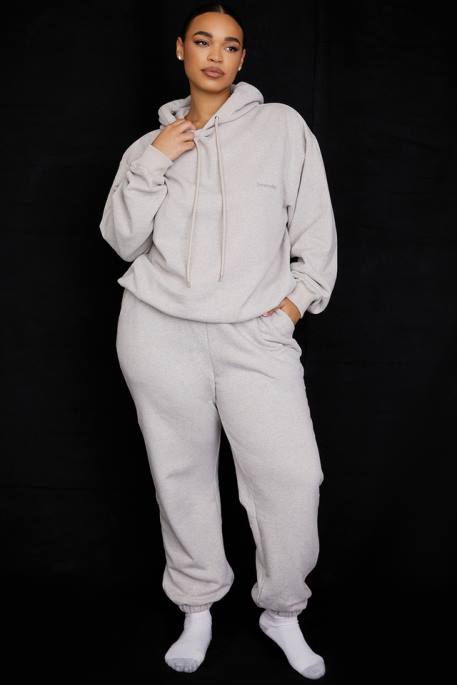 House of CB Sky Light Grey Fleece Back Jogging Trousers Clothing 4H6N944