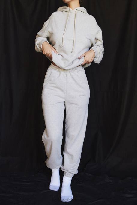 House of CB Sky Light Grey Fleece Back Jogging Trousers Clothing 4H6N944