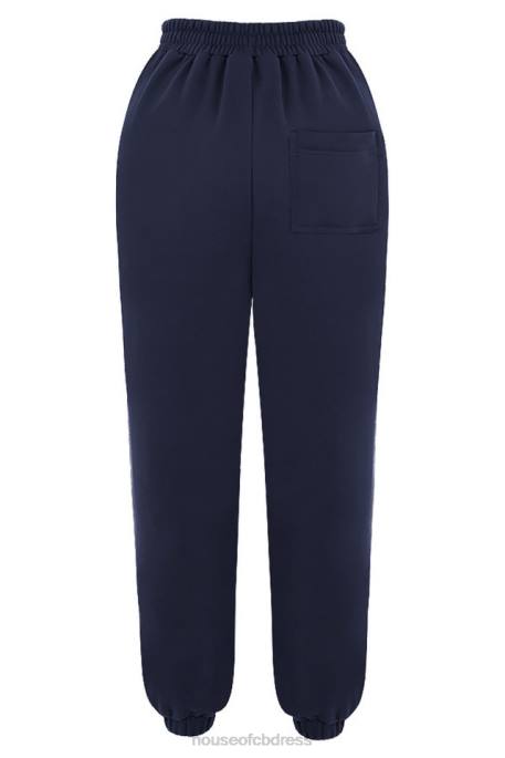 House of CB Sky Navy Fleece Back Jogging Trousers Clothing 4H6N1007