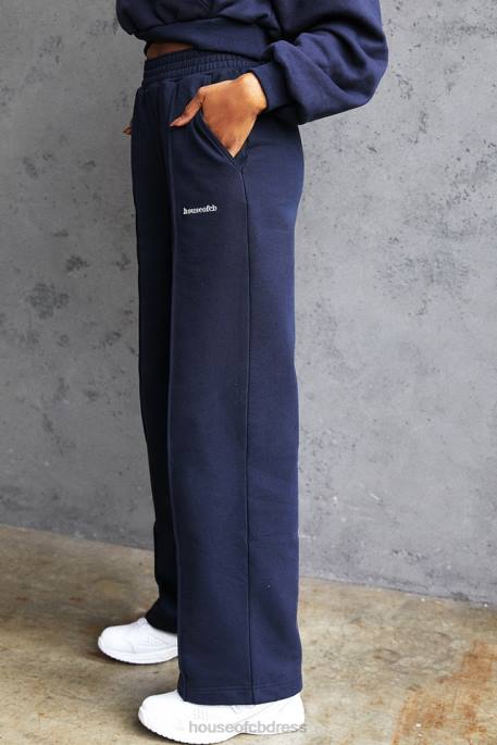 House of CB Sky Navy Fleece Back Jogging Trousers Clothing 4H6N1007