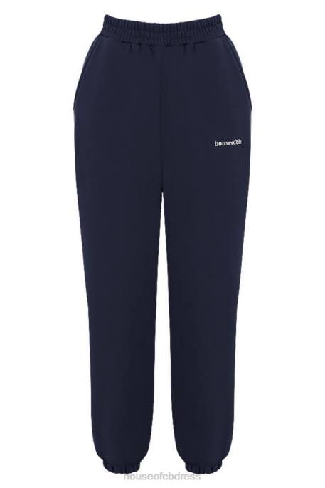House of CB Sky Navy Fleece Back Jogging Trousers Clothing 4H6N1007