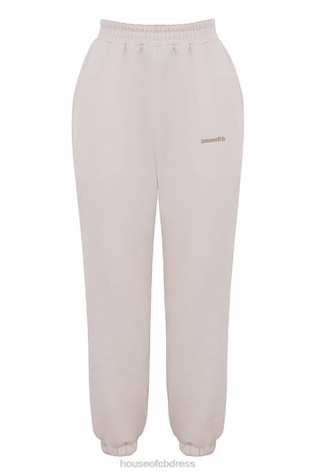 House of CB Sky Off White Fleece Back Jogging Trousers Clothing 4H6N999
