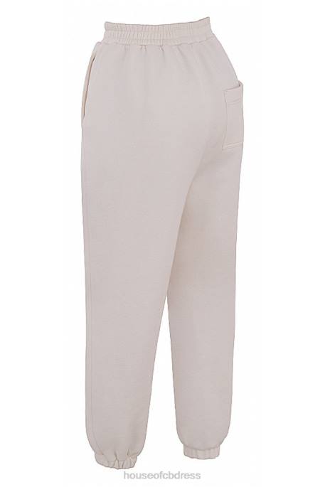 House of CB Sky Off White Fleece Back Jogging Trousers Clothing 4H6N999