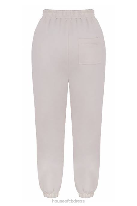 House of CB Sky Off White Fleece Back Jogging Trousers Clothing 4H6N999