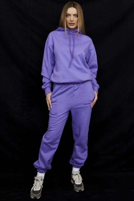 House of CB Sky Purple Fleece Back Jogging Trousers Clothing 4H6N947