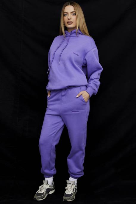 House of CB Sky Purple Fleece Back Jogging Trousers Clothing 4H6N947