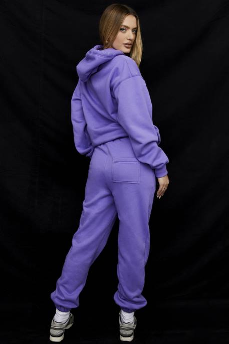 House of CB Sky Purple Fleece Back Jogging Trousers Clothing 4H6N947